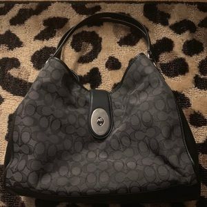 Black and grey coach bag